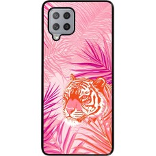 Coque Samsung Galaxy A42 5G - Tigre palmiers roses