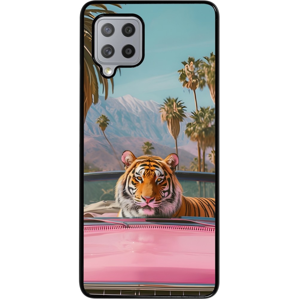 Coque Samsung Galaxy A42 5G - Tigre voiture rose