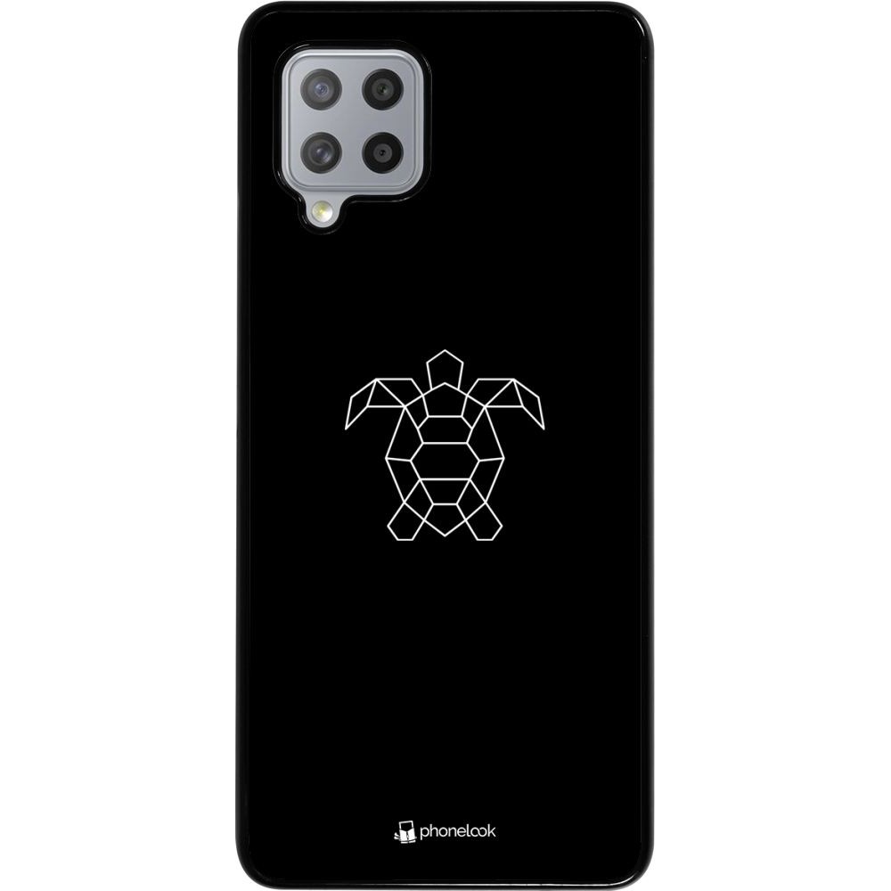 Coque Samsung Galaxy A42 5G - Turtles lines on black