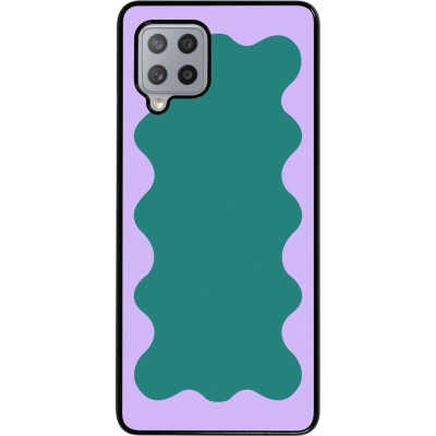 Coque Samsung Galaxy A42 5G - Wavy Rectangle Green Purple