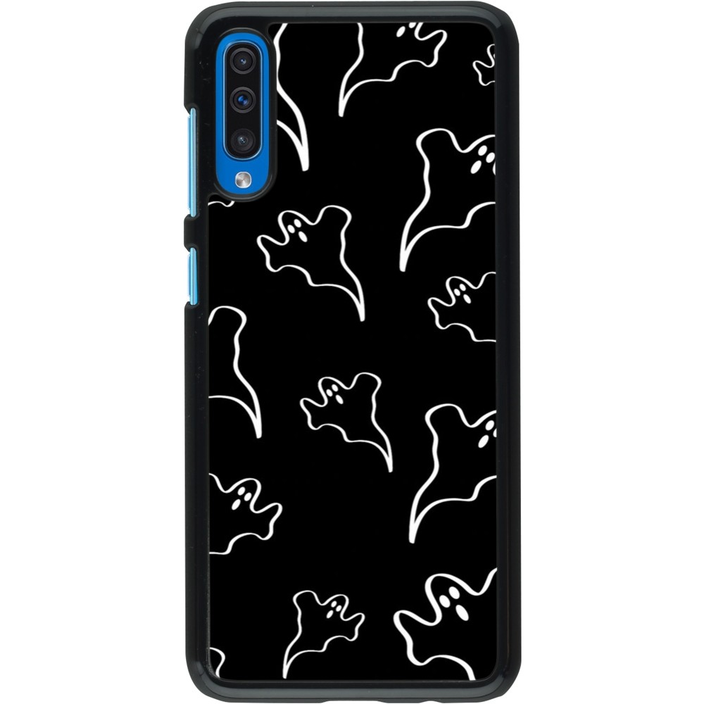 Coque Samsung Galaxy A50 - Halloween 2024 black and white ghosts