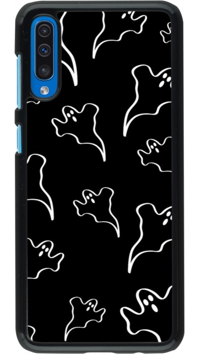 Coque Samsung Galaxy A50 - Halloween 2024 black and white ghosts