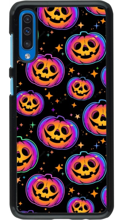 Coque Samsung Galaxy A50 - Halloween 2024 rainbow pumpkins