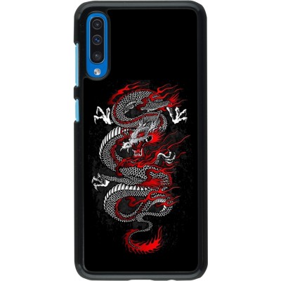 Coque Samsung Galaxy A50 - Japanese style Dragon Tattoo Red Black