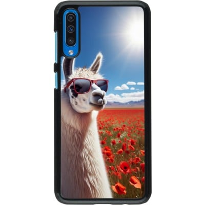 Coque Samsung Galaxy A50 - Lama Chic en Coquelicot