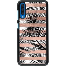 Coque Samsung Galaxy A50 - Palm trees gold stripes