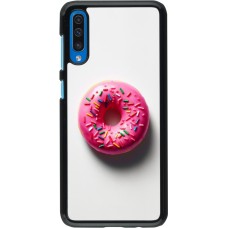 Coque Samsung Galaxy A50 - Weißer Hintergrund, pinker Donut