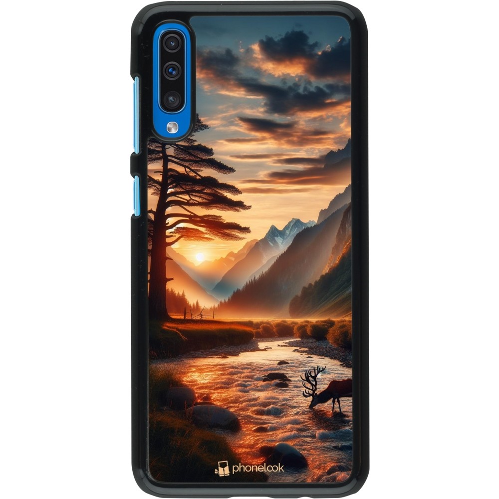 Coque Samsung Galaxy A50 - Valley Sunset Deer Tree