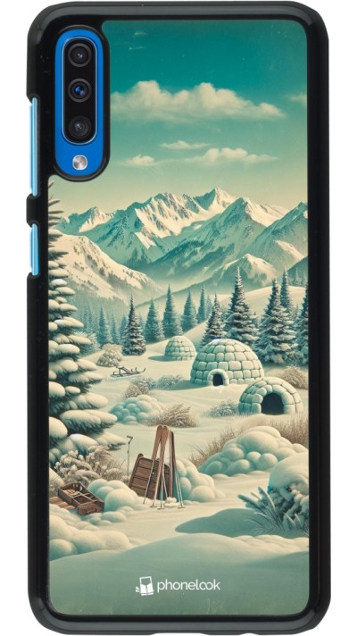 Coque Samsung Galaxy A50 - Vintage Snowy Mountain Igloo