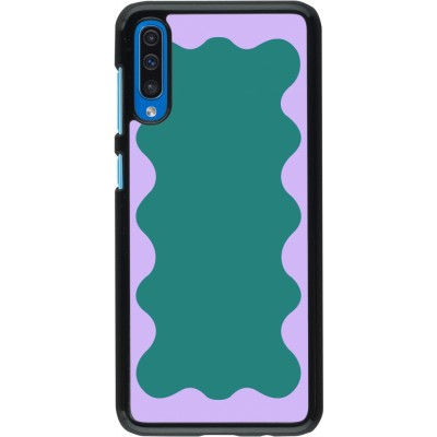 Coque Samsung Galaxy A50 - Wavy Rectangle Green Purple