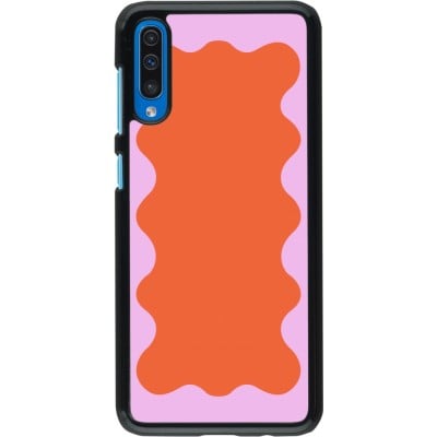 Coque Samsung Galaxy A50 - Wavy Rectangle Orange Pink