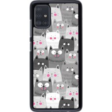 Coque Samsung Galaxy A51 - Chats gris troupeau