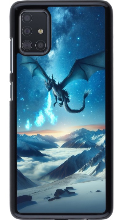 Coque Samsung Galaxy A51 - Dragon nocturne montagne