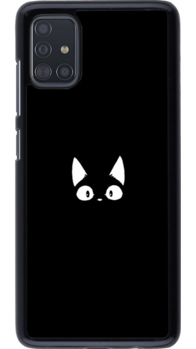 Coque Samsung Galaxy A51 - Funny cat on black