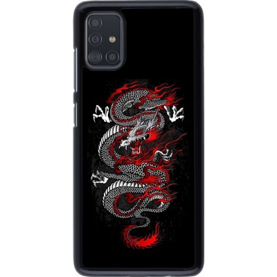 Coque Samsung Galaxy A51 - Japanese style Dragon Tattoo Red Black