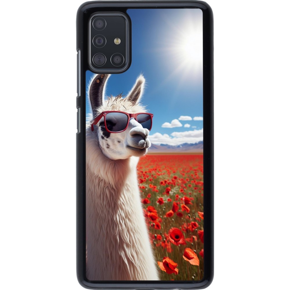 Coque Samsung Galaxy A51 - Lama Chic en Coquelicot