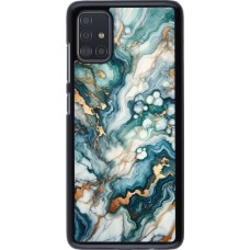 Coque Samsung Galaxy A51 - Marbre Vert Bleu Doré