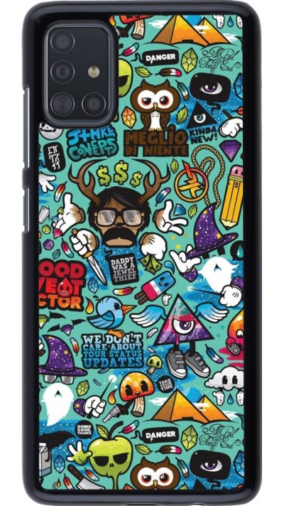 Coque Samsung Galaxy A51 - Mixed Cartoons Turquoise