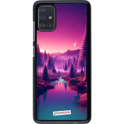 Coque Samsung Galaxy A51 - Paysage Violet-Rose