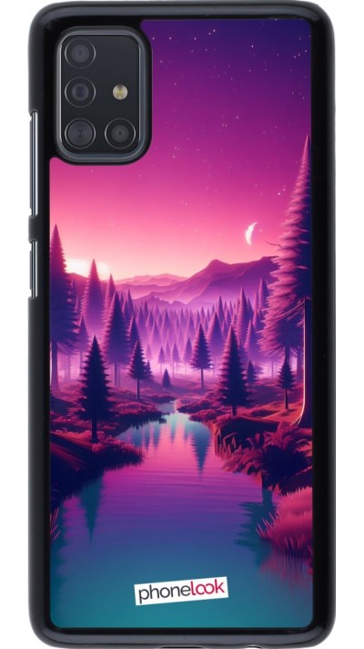 Coque Samsung Galaxy A51 - Paysage Violet-Rose