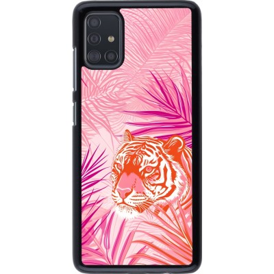 Samsung Galaxy A51 Case Hülle - Tiger Palmen rosa