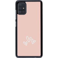 Coque Samsung Galaxy A51 - Valentine 2023 three minimalist hearts