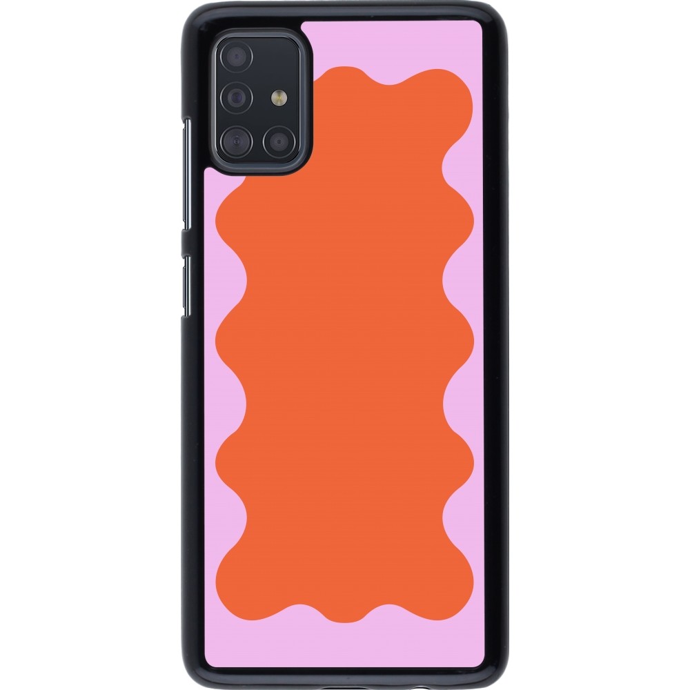 Coque Samsung Galaxy A51 - Wavy Rectangle Orange Pink