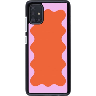 Coque Samsung Galaxy A51 - Wavy Rectangle Orange Pink