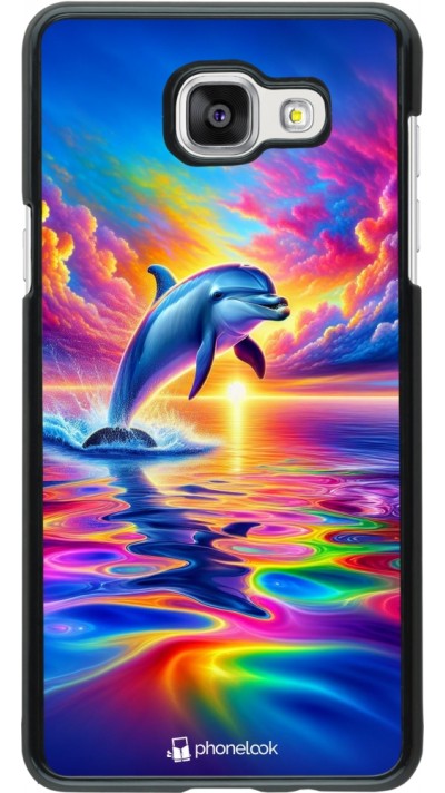 Coque Samsung Galaxy A5 (2016) - Dauphin arc-en-ciel heureux