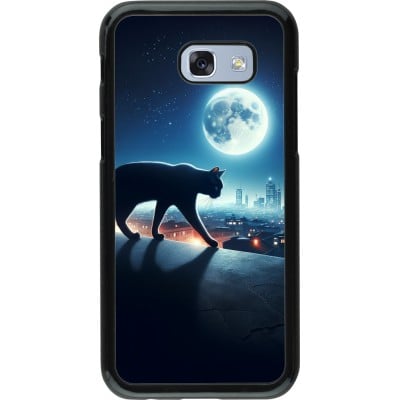 Coque Samsung Galaxy A5 (2017) - Chat noir sous la pleine lune