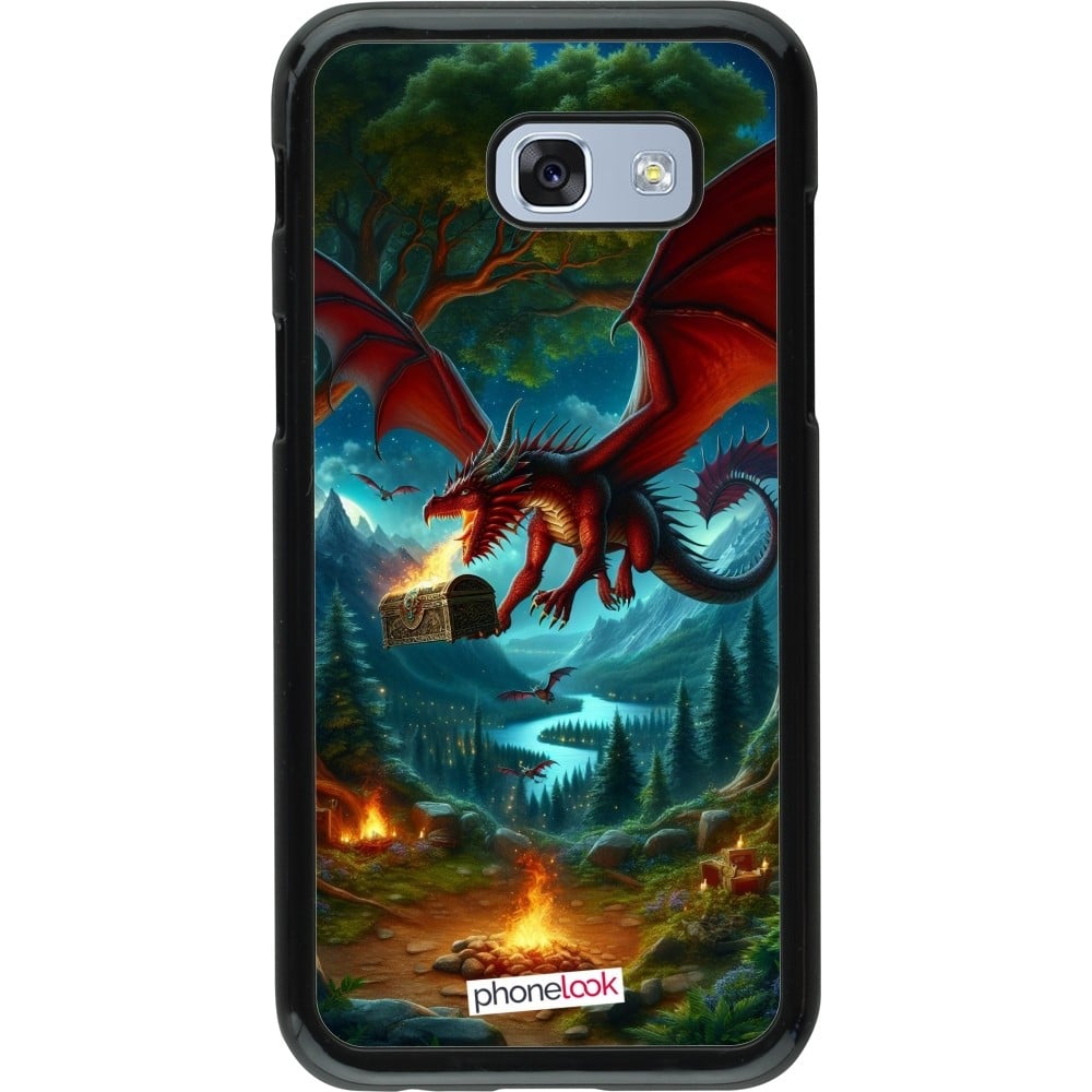 Coque Samsung Galaxy A5 (2017) - Dragon Volant Forêt Trésor