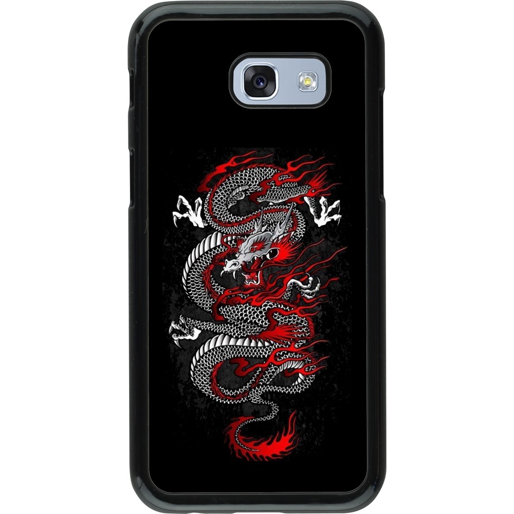 Coque Samsung Galaxy A5 (2017) - Japanese style Dragon Tattoo Red Black