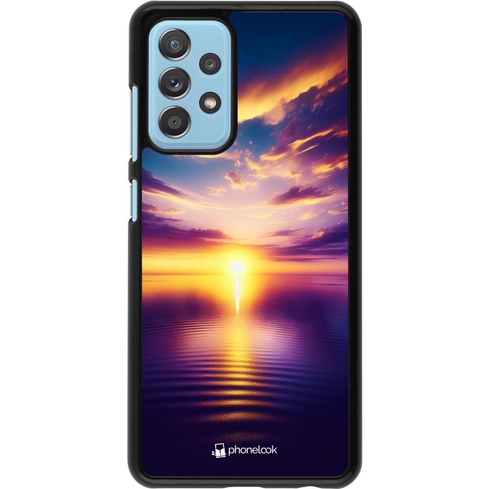 Coque Samsung Galaxy A52 - Coucher soleil jaune violet