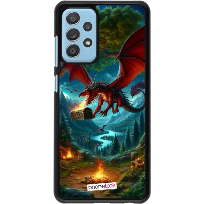 Coque Samsung Galaxy A52 - Dragon Volant Forêt Trésor