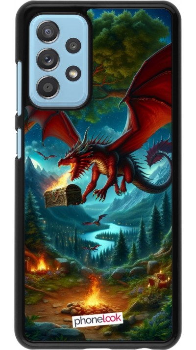 Coque Samsung Galaxy A52 - Dragon Volant Forêt Trésor