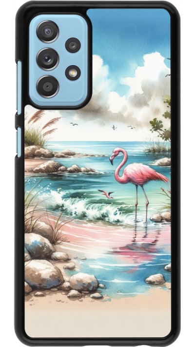 Coque Samsung Galaxy A52 - Flamant rose aquarelle