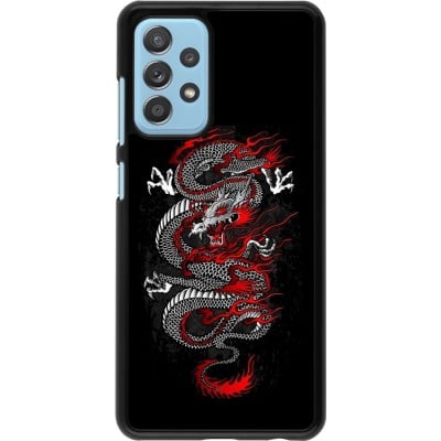 Coque Samsung Galaxy A52 - Japanese style Dragon Tattoo Red Black