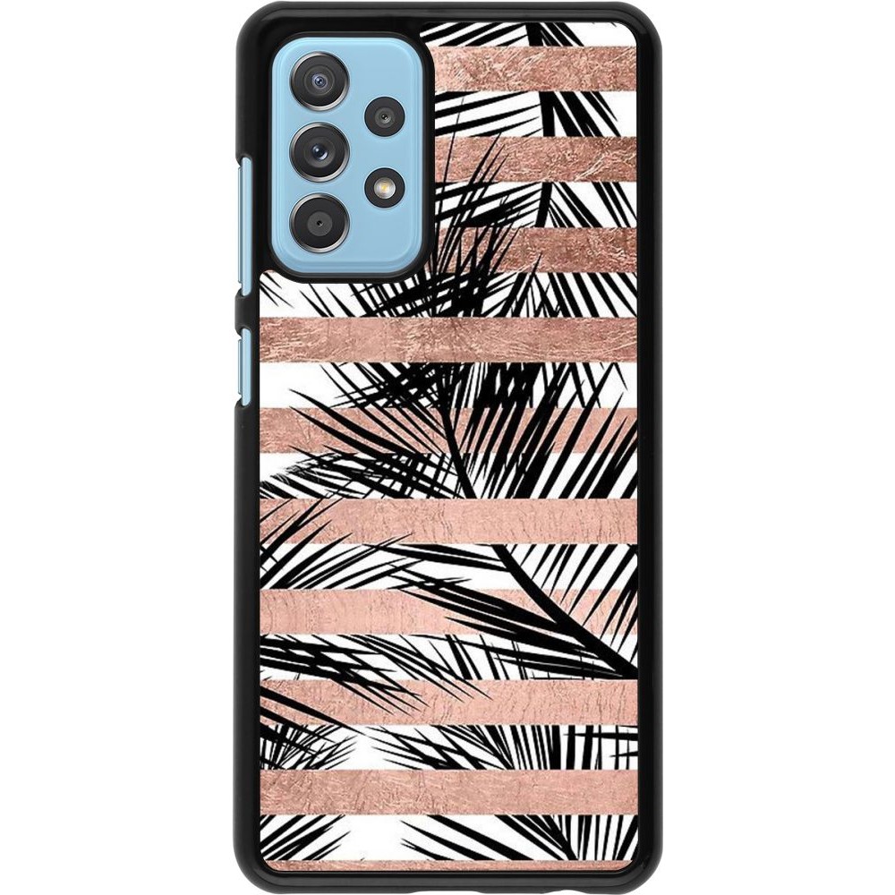 Coque Samsung Galaxy A52 5G - Palm trees gold stripes