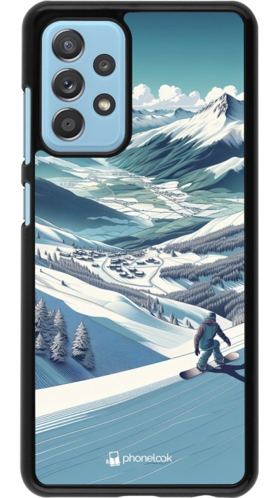 Coque Samsung Galaxy A52 - Snowboarder Montagne