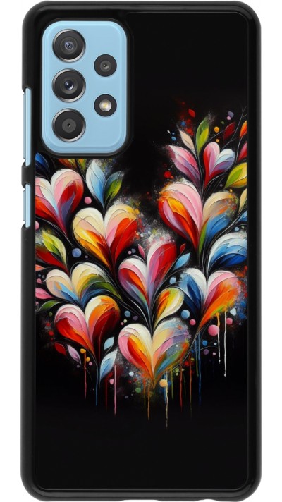 Coque Samsung Galaxy A52 - Valentine 2024 Coeur Noir Abstrait