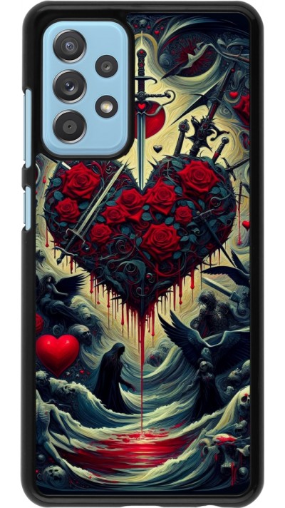 Coque Samsung Galaxy A52 - Dark Love Coeur Sang