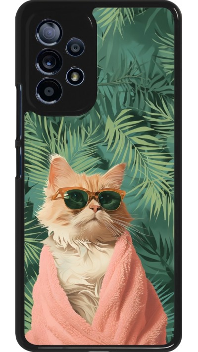 Coque Samsung Galaxy A53 5G - Cat Summer Palms