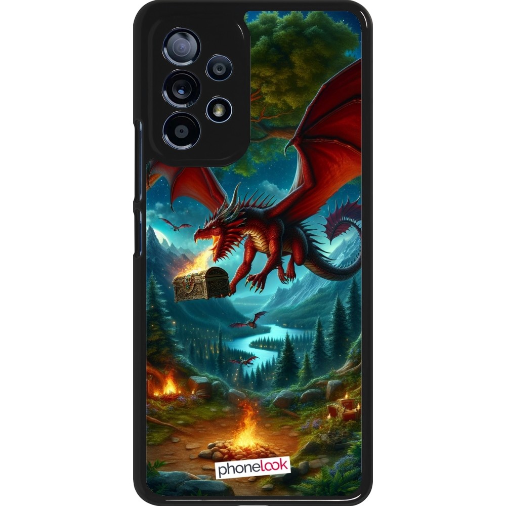 Coque Samsung Galaxy A53 5G - Dragon Volant Forêt Trésor