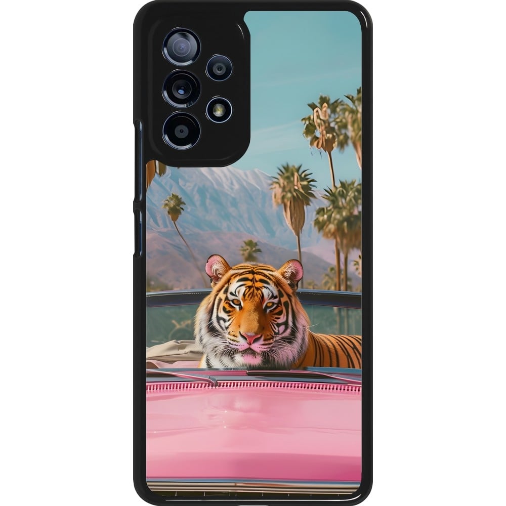 Coque Samsung Galaxy A53 5G - Tigre voiture rose