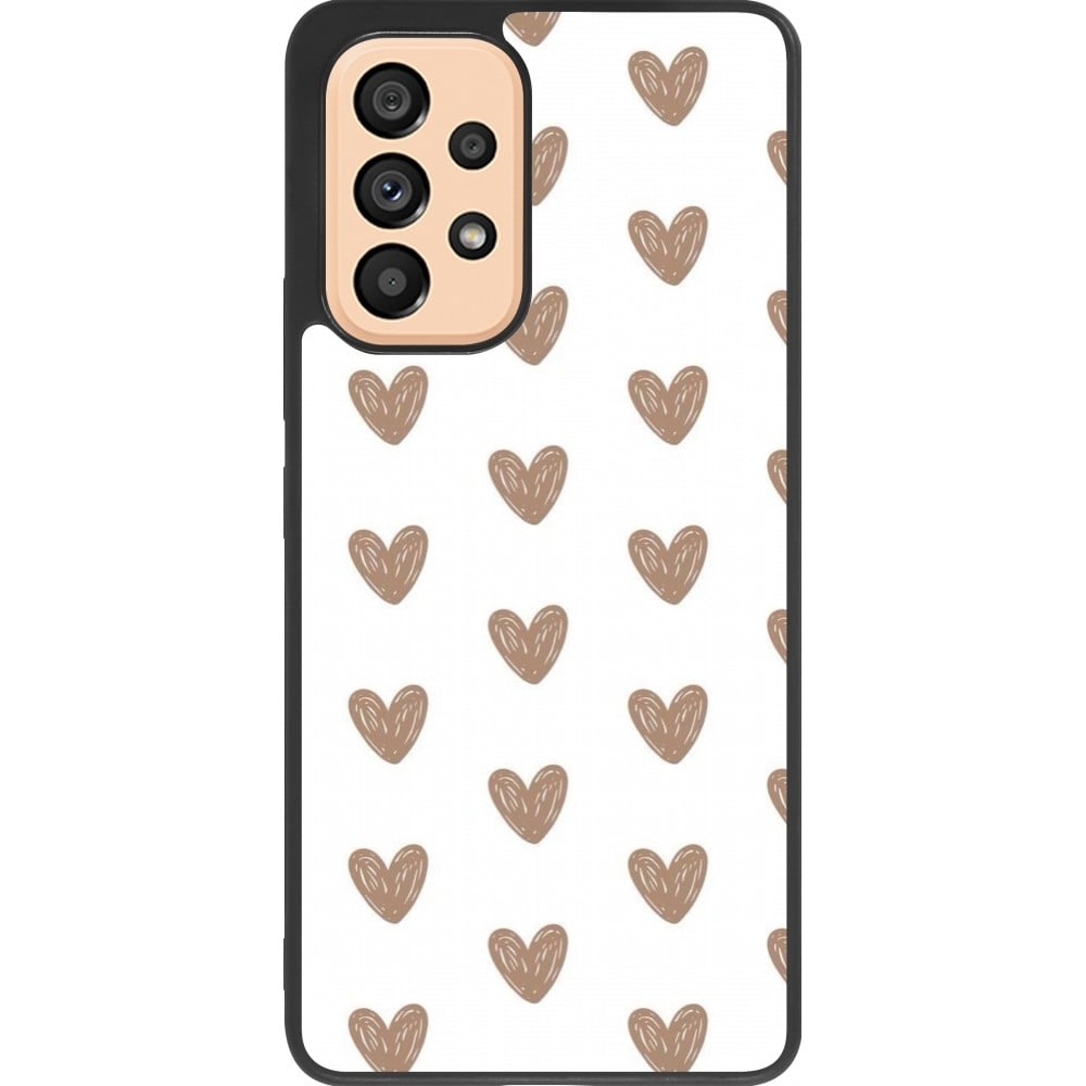 Coque Samsung Galaxy A53 5G - Silicone rigide noir Autumn 2024 brown hearts