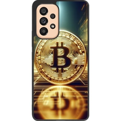 Coque Samsung Galaxy A53 5G - Silicone rigide noir Bitcoin Standing