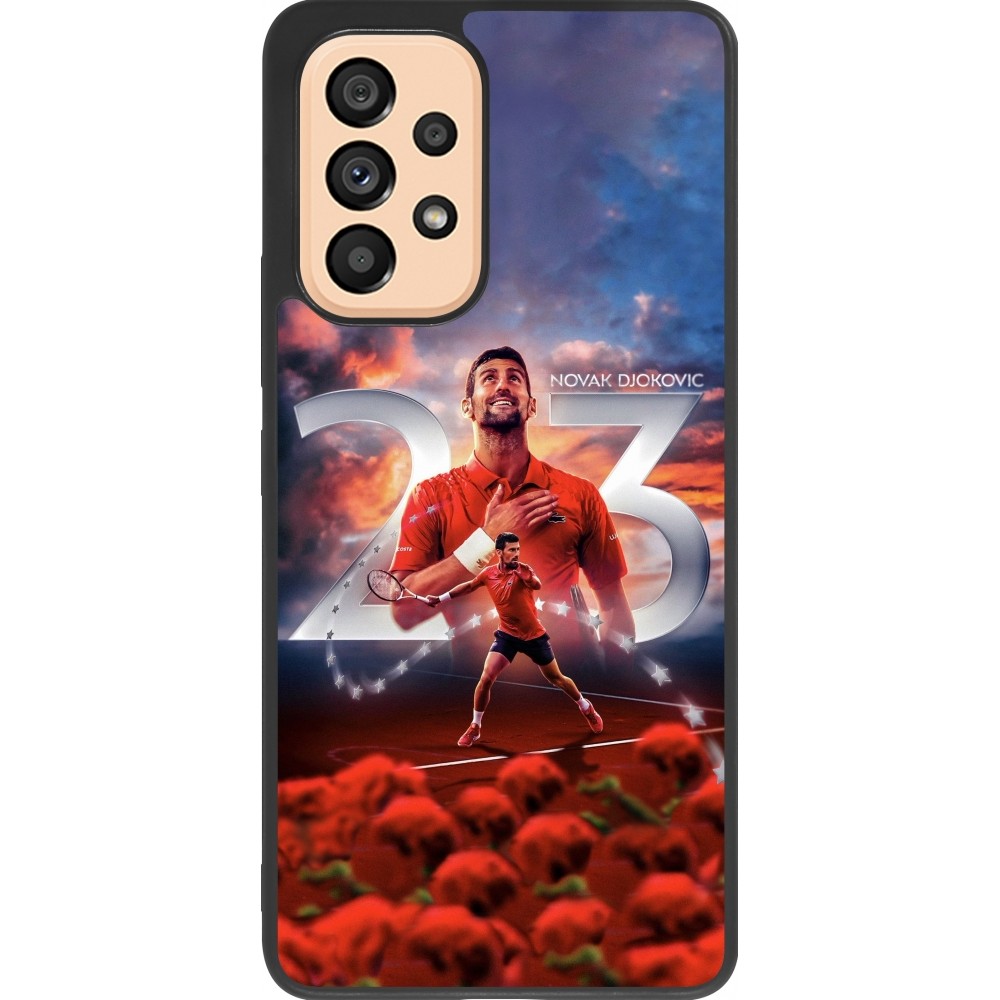 Coque Samsung Galaxy A53 5G - Silicone rigide noir Djokovic 23 Grand Slam