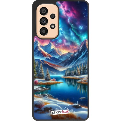 Coque Samsung Galaxy A53 5G - Silicone rigide noir Fantasy Mountain Lake Sky Stars