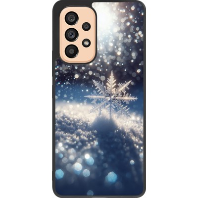 Coque Samsung Galaxy A53 5G - Silicone rigide noir Flocon Solaire Éclat