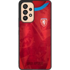 Coque Samsung Galaxy A53 5G - Silicone rigide noir Maillot de football République Tchèque personnalisable